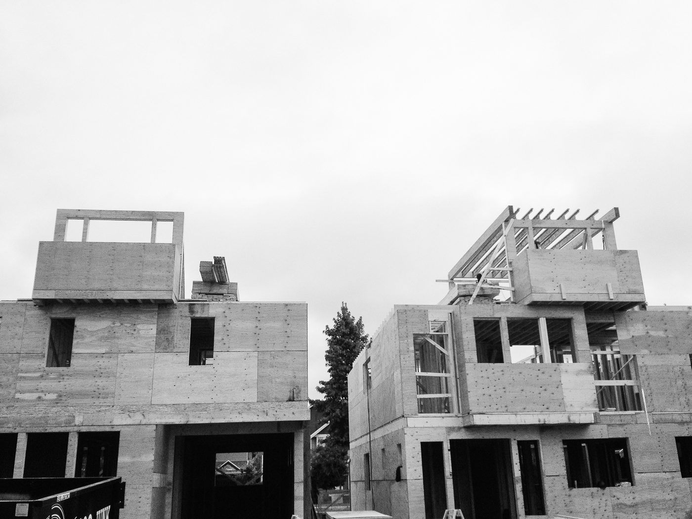 Custom home under construction